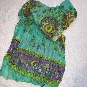 🧣NWT teal and purple paisley scarf